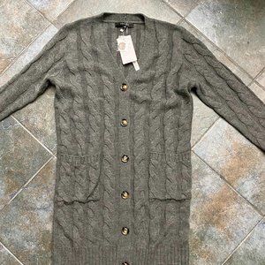 NEW, Long sleeve cardigan, grey, Merokeety, M.